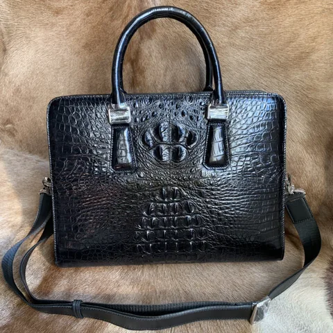 Mens Genuine Crocodile Leather Briefcase XMBAB12027