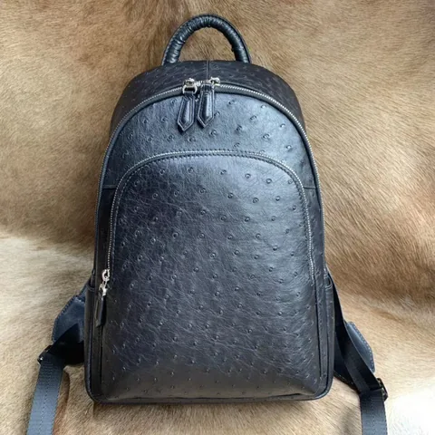 Ostrich Anti-theft Leather Backpack XMBOB12029