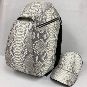 Python Leather Backpack Beige XMWPB12034