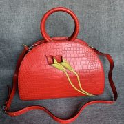 Alligator Leather Shell Clutch Bag
