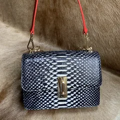 Natural Python Leather Handbag XFBPB12056 image 1