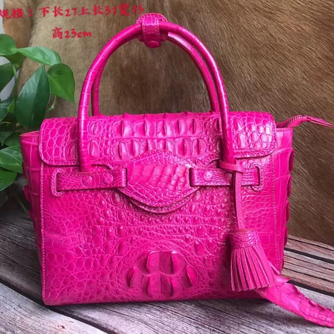 Genuine Crocodile Leather Tassels Tote Bag XFCAB12066