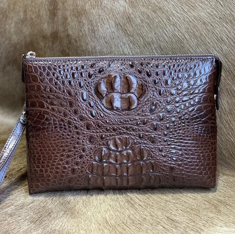 Zipper Document Case Crocodile Clutch Bag XFBAB12068