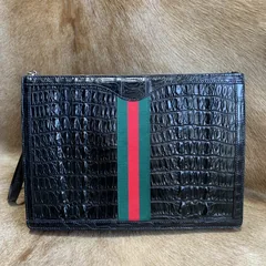 Crocodile Leather Zipper Pouch XMBAB12077 image 1