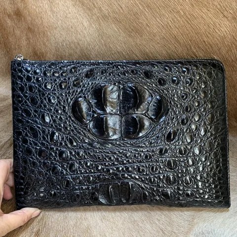 Crocodile Leather Zipper Document Case XMBAB12078
