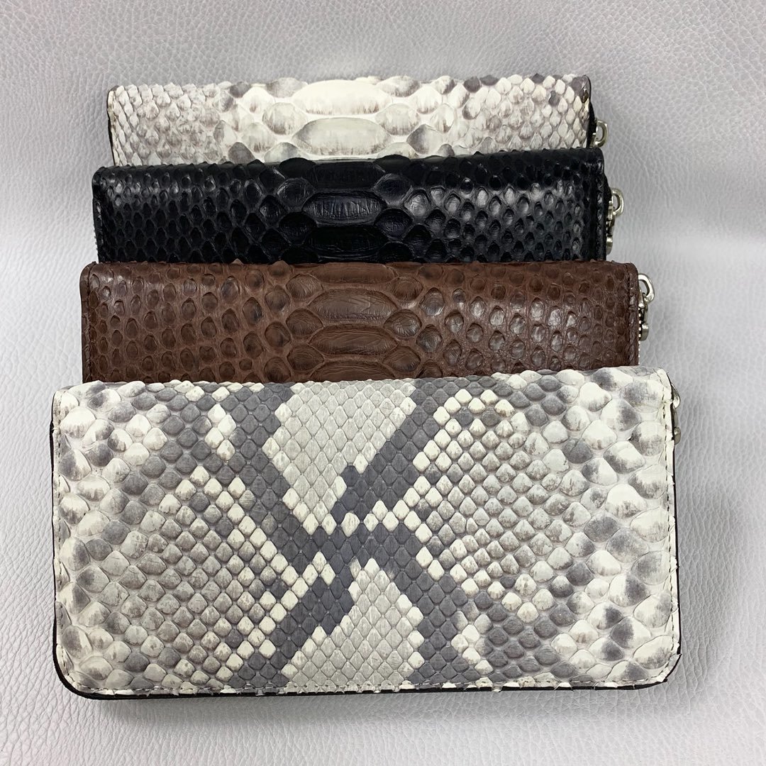 Python Leather Zip Clutch XMCPB12084