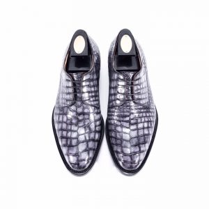 Men Dress Shoes Oxford Alligator Pattern Derby