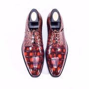 New Alligator Print Men's Business Leather Shoes