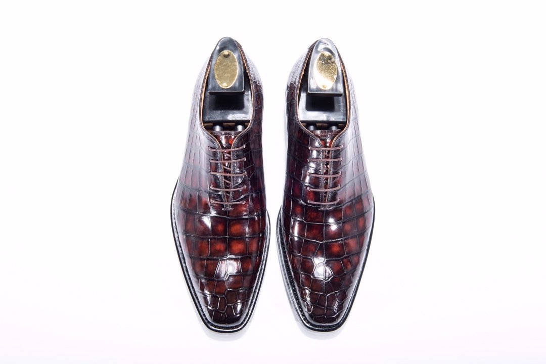 Alligator Print Genuine Leather Fashion Pointed Men BMBAS12009