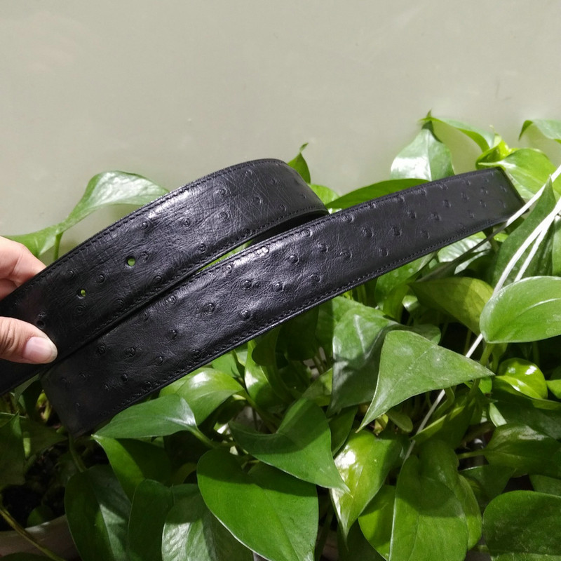 Black Ostrich Skin Belt FMBOB12001