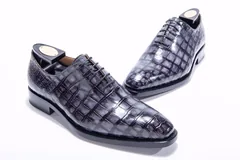 Men’s Low Top Oxford Crocodile Leather Lace Up Shoes BMBAS12012 image 9