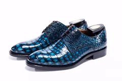 Men’s Dress Derby Shoes Crocodile Skin BMBAS12020 image 4
