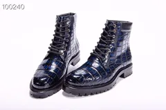 Men’s Crocodile Leather Winter Lace up Classic Boots BMBAS12027 image 4