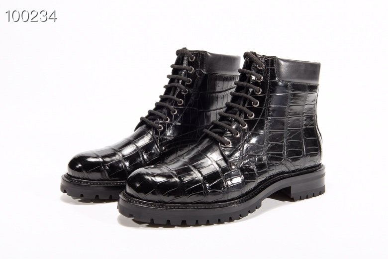 Men Fashion Crocodile Lace-up Boots BMBAS12031 image 3