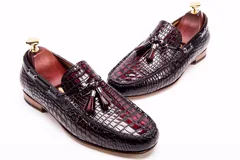Men’s Genuine Crocodile Tassel Loafers BMBAS12037 image 4