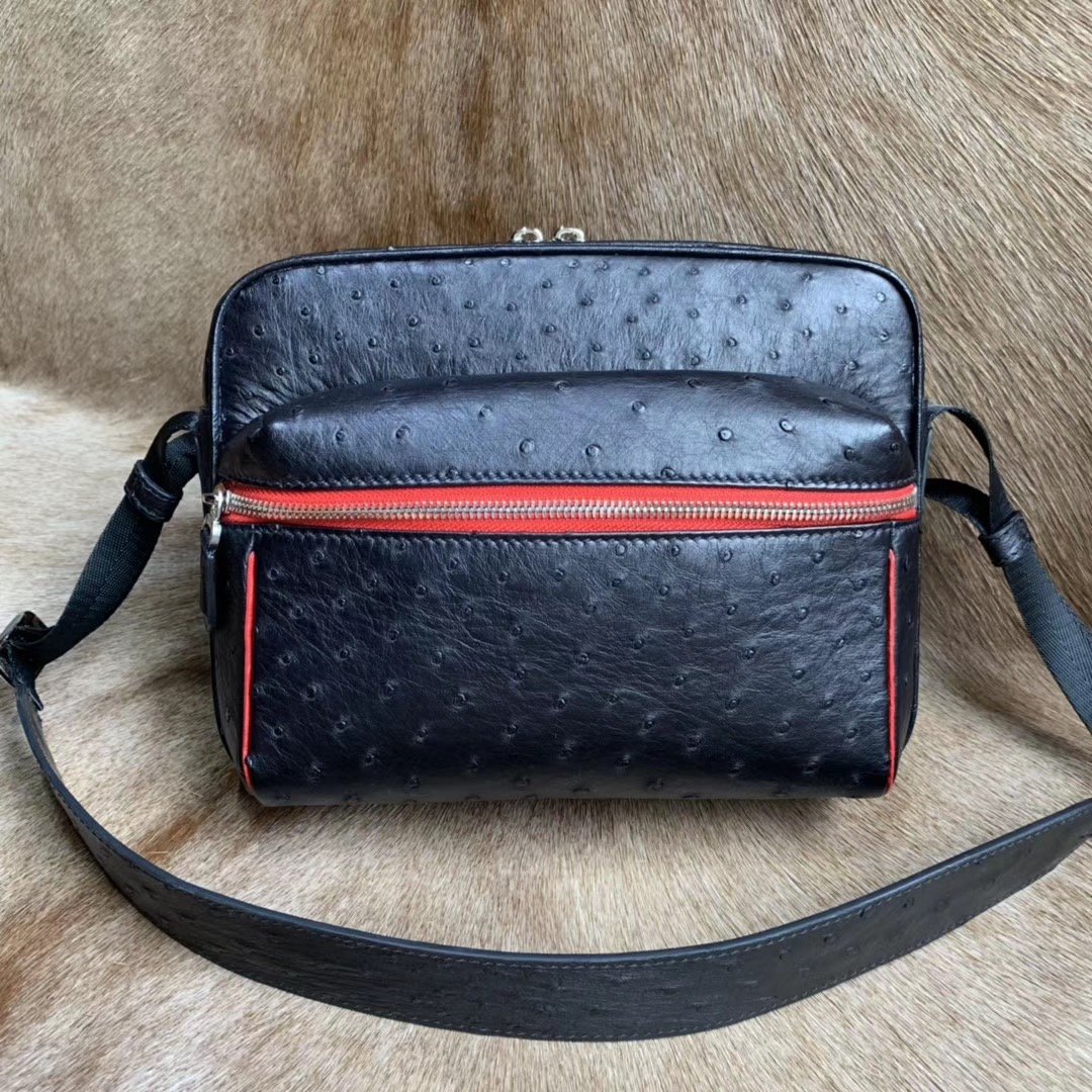 Real Ostrich Skin Men Casual Bag XMBOB12015 image 4