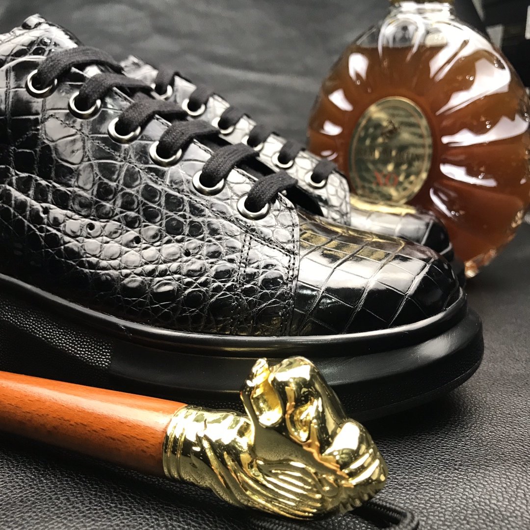 Men’s Crocodile Exotic Lace Up Sneaker BMBAS12045 image 2