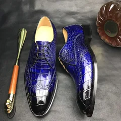 Crocodile Derby Lace Up Dress Shoes BMBAS12047 image 4