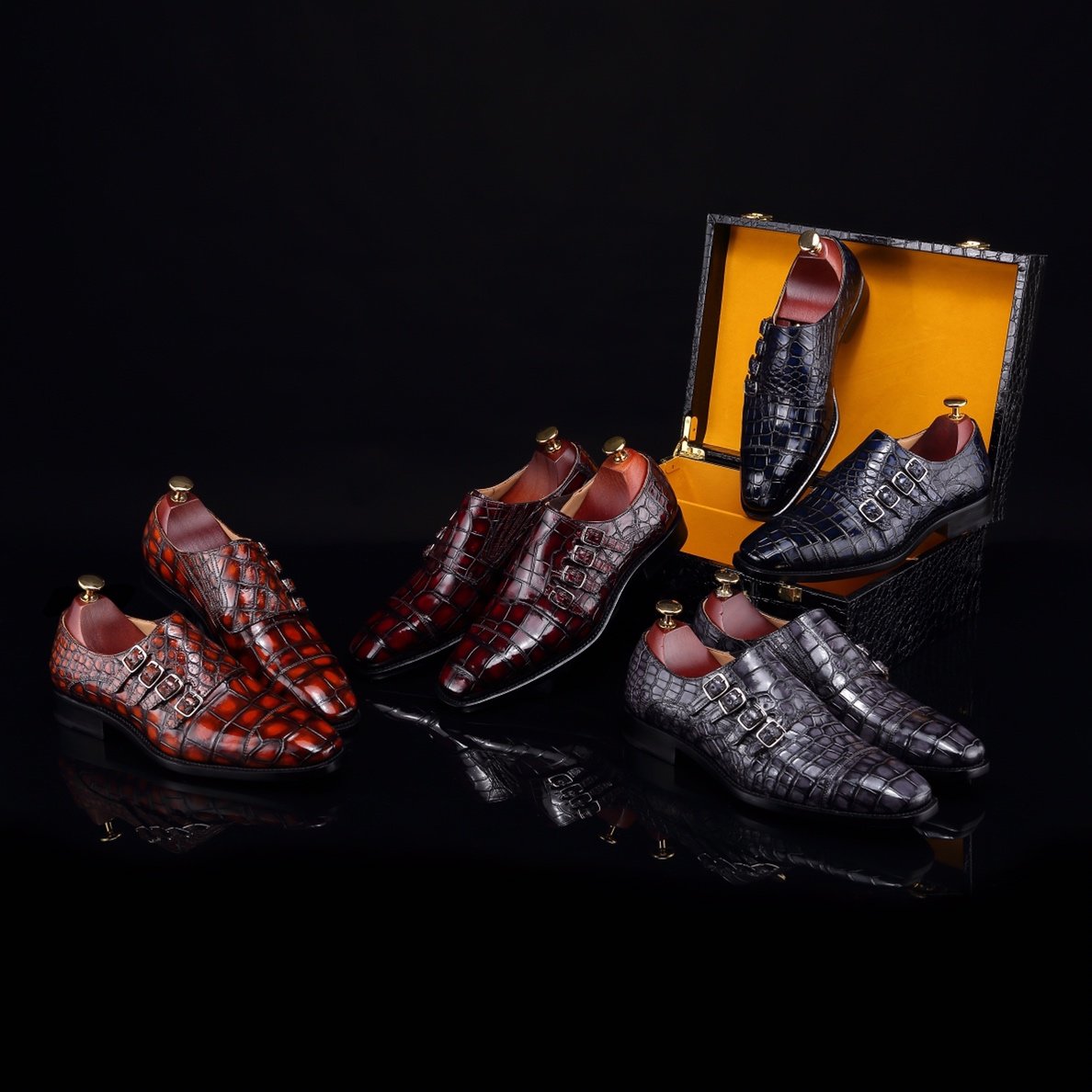 Men’s Crocodile Driving Style Loafers BMBAS12048 image 2
