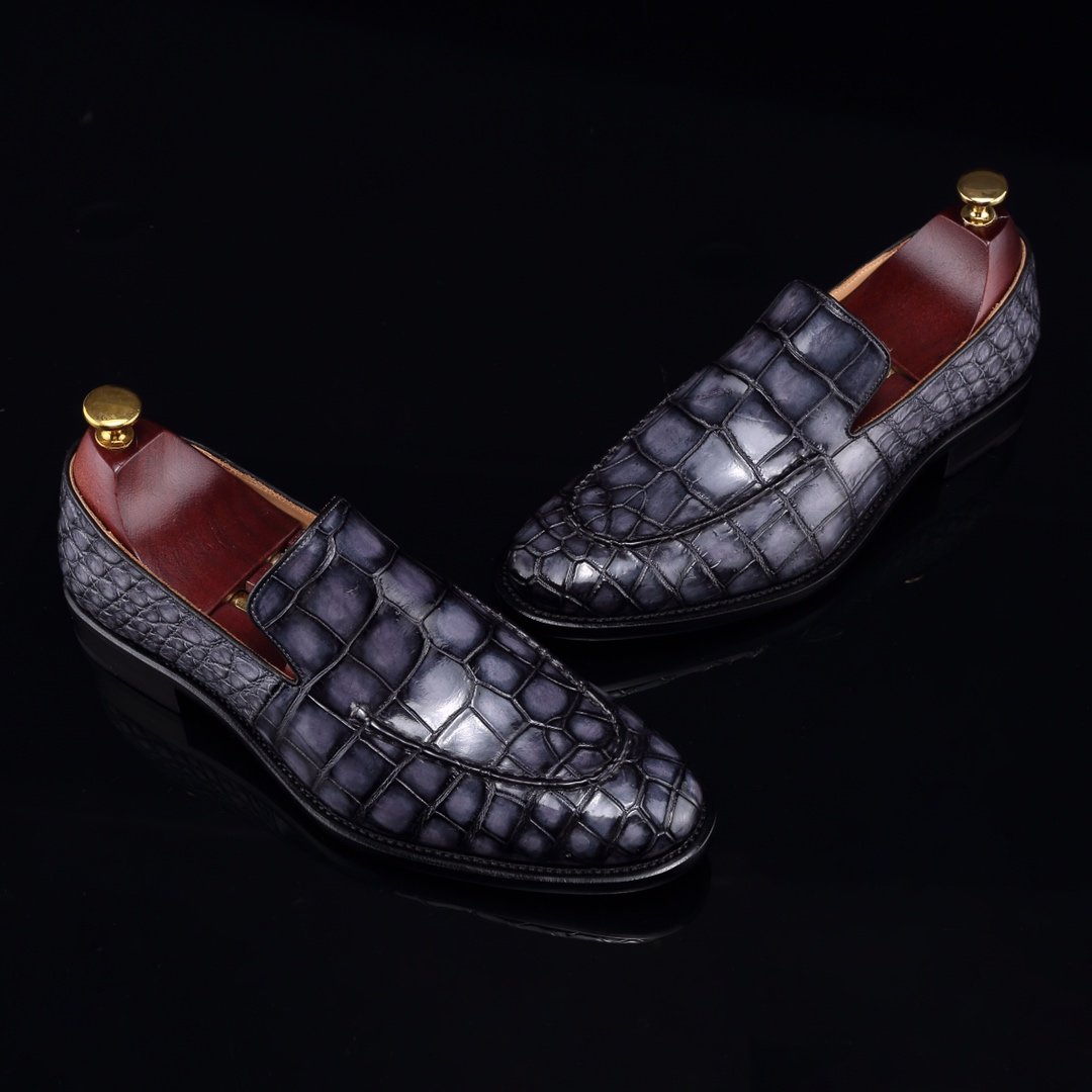 Crocodile Mens Loafers Leather Luxury Shoes BMGAS12051 image 5