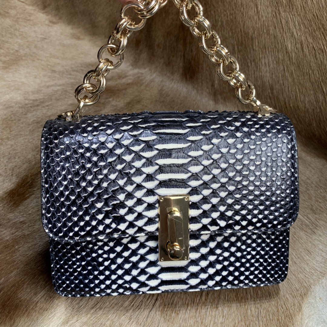 Natural Python Leather Handbag XFBPB12056 image 3