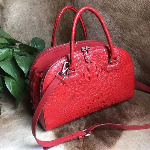 Three Zipper Crocodile Leather Crossbody Bag XFCAB12064