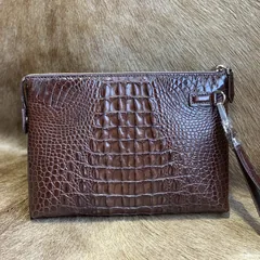 Zipper Document Case Crocodile Clutch Bag XFBAB12068 image 4