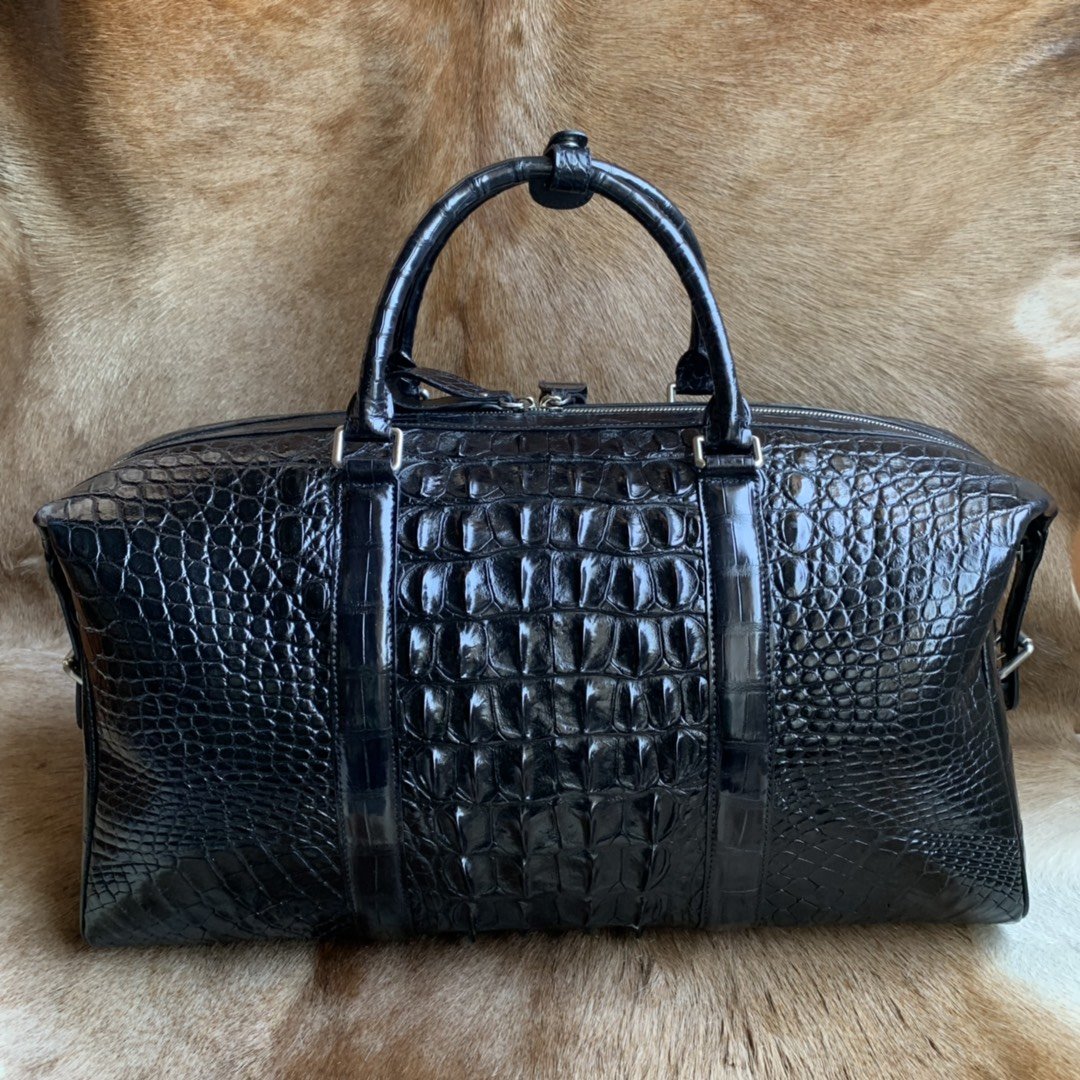 Crocodile Embossed Leather Travel Weekend Bag XFBAB12070 image 4