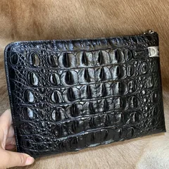 Crocodile Leather Zipper Document Case XMBAB12078 image 3