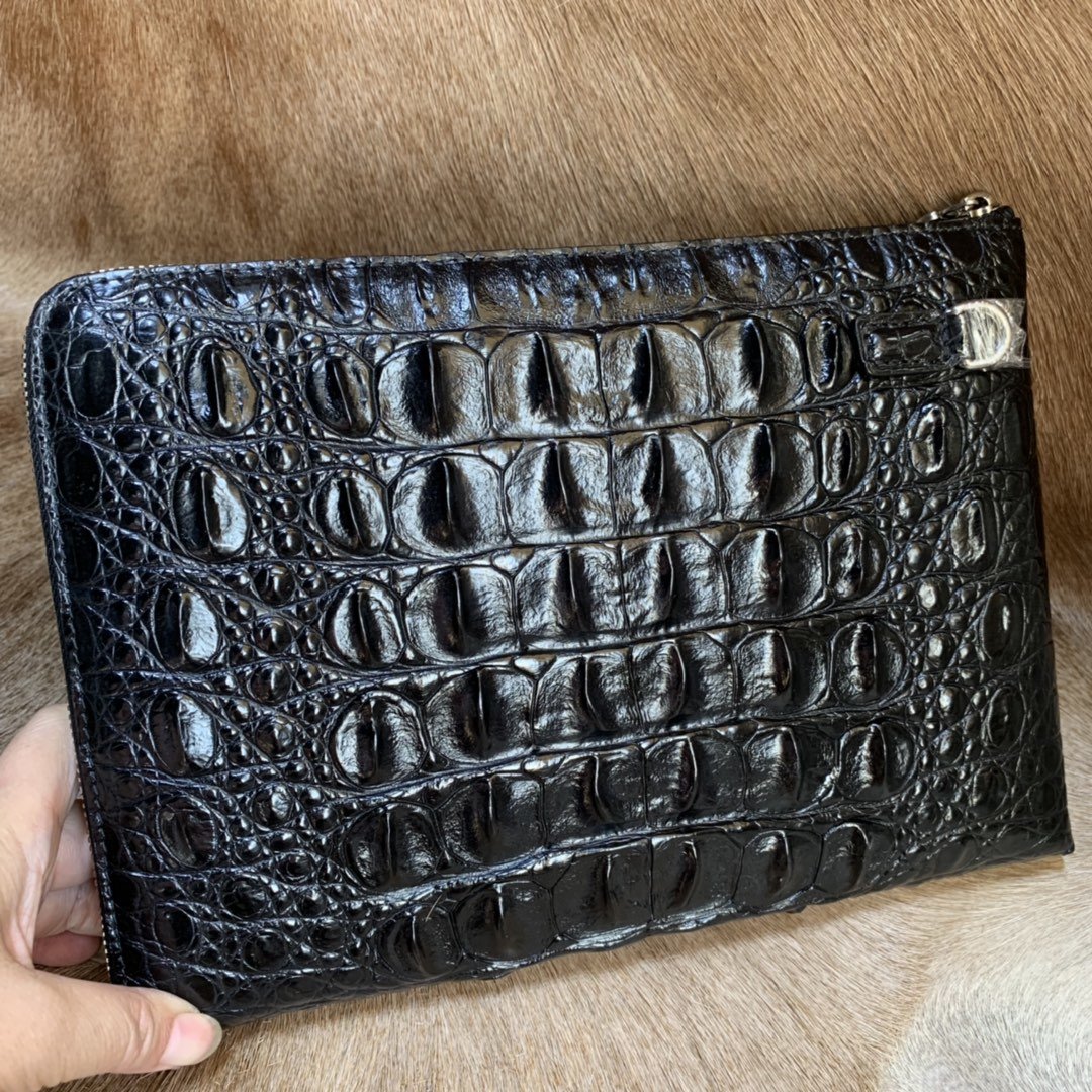 Crocodile Leather Zipper Document Case XMBAB12078 image 3