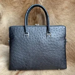 Full Grain Ostrich Leather Document Bag XMBOB12009 image 1