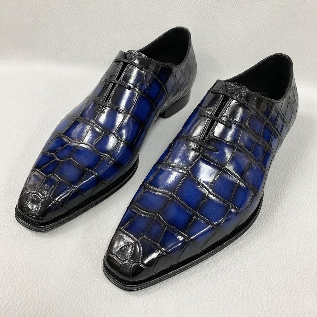 Glossy Alligator Pattern Oxfords Dress Shoes XMBAS12088 image 3