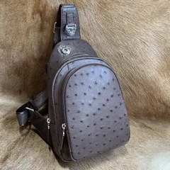 Men Ostrich Leather Chest Pack Bag XMBOB12011 image 5
