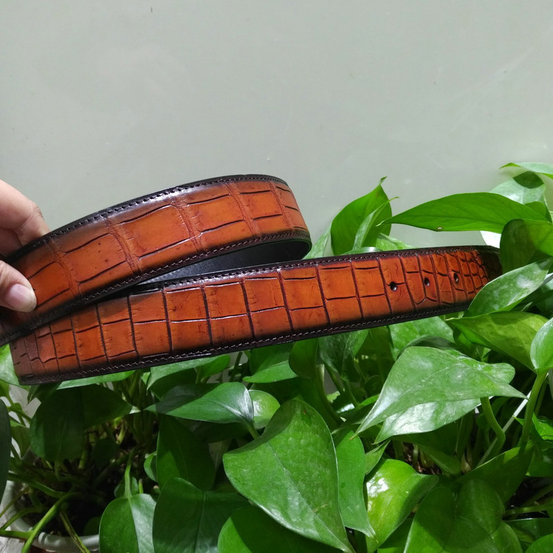 Brown Crocodile Skin Belt FMBCB12003 image 3