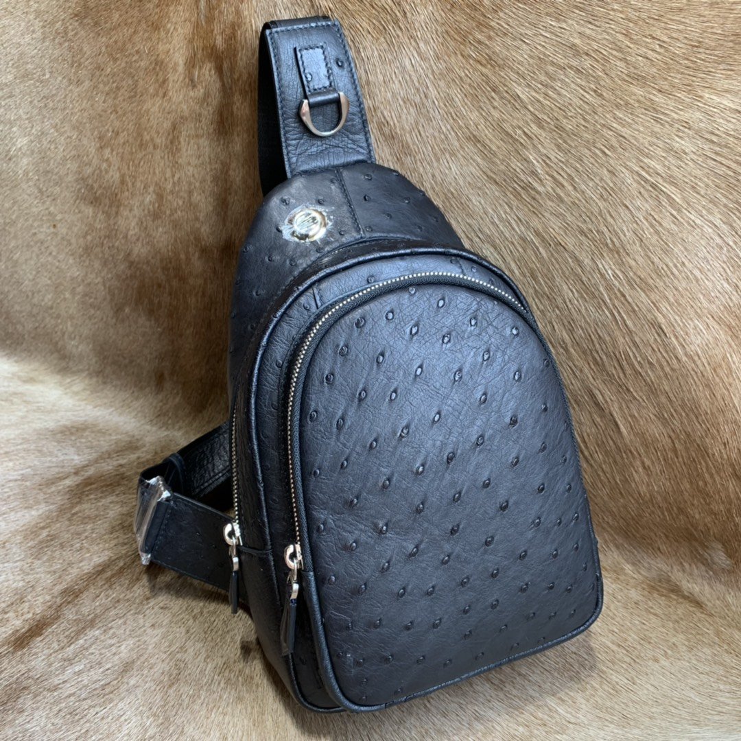 Ostrich Leather Crossbody Backpack XMBOB12012 image 5