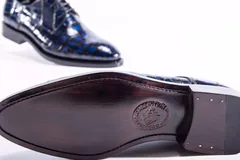 Blue Genuine Crocodile Derby Shoes BMBAS12019 image 5