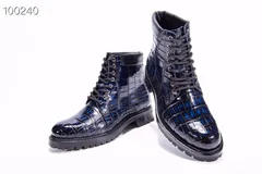 Men’s Crocodile Leather Winter Lace up Classic Boots BMBAS12027 image 5