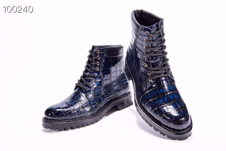Men’s Crocodile Leather Winter Lace up Classic Boots BMBAS12027 image 5