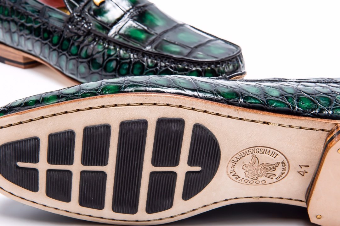 Mens Retro Crocodile Skin Print Loafers BMGAS12034 image 5