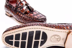 Men’s Dress Loafers Tassel Crocodile Leather Slip-on Shoes BMBAS12036 image 5
