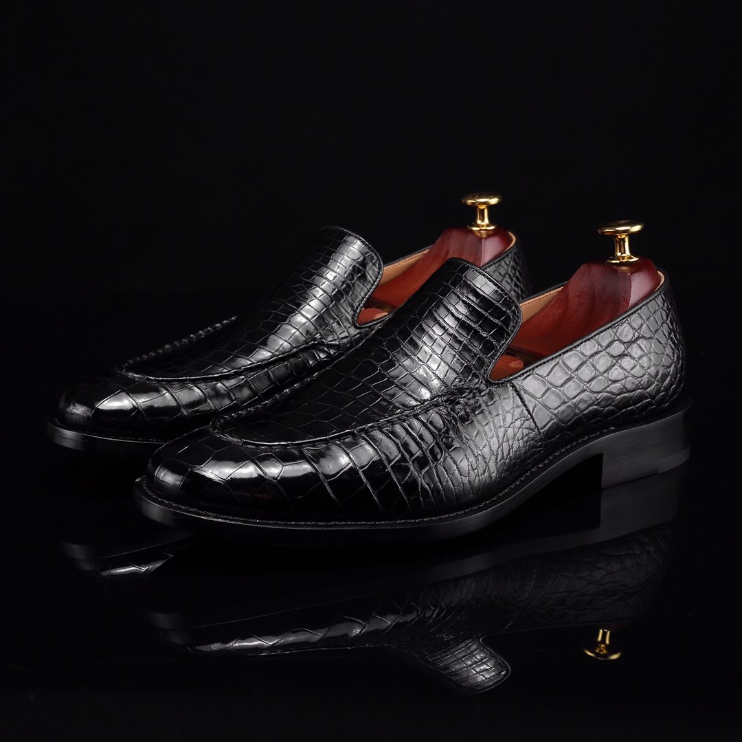 Crocodile Print Loafers Fashion Shoes BMBAS12050 image 5