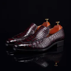 High-End Croc Leather Loafer Flat Shoes BMBAS12052 image 4