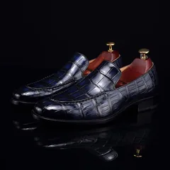 Handcrafted Croc Leather Penny Loafer BMBAS12053 image 6