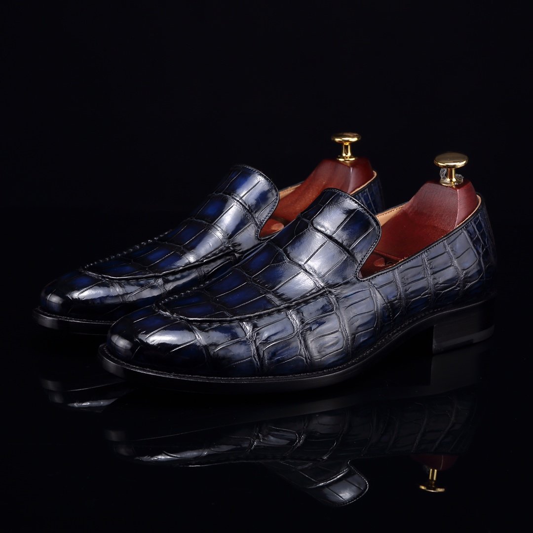 Handcrafted Croc Leather Penny Loafer BMBAS12053 image 6