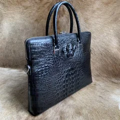 Large Crocodile Leather Laptop Bag XMBAB12019 image 3