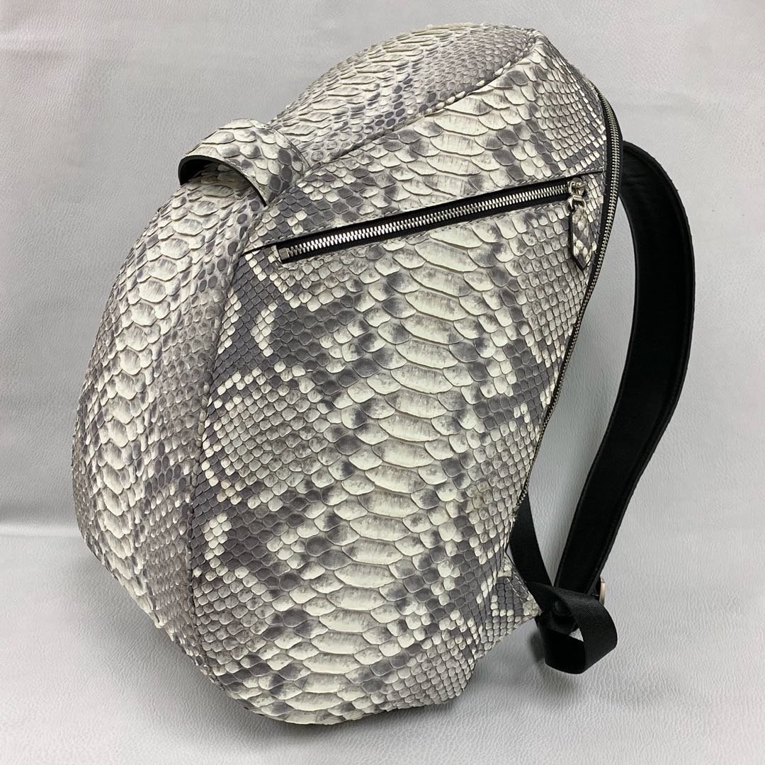 Python Leather Backpack Beige XMWPB12034 image 6