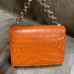 Womens Genuine Alligator Belly Leather Flap Chain Bag XFOAB12050 image 6