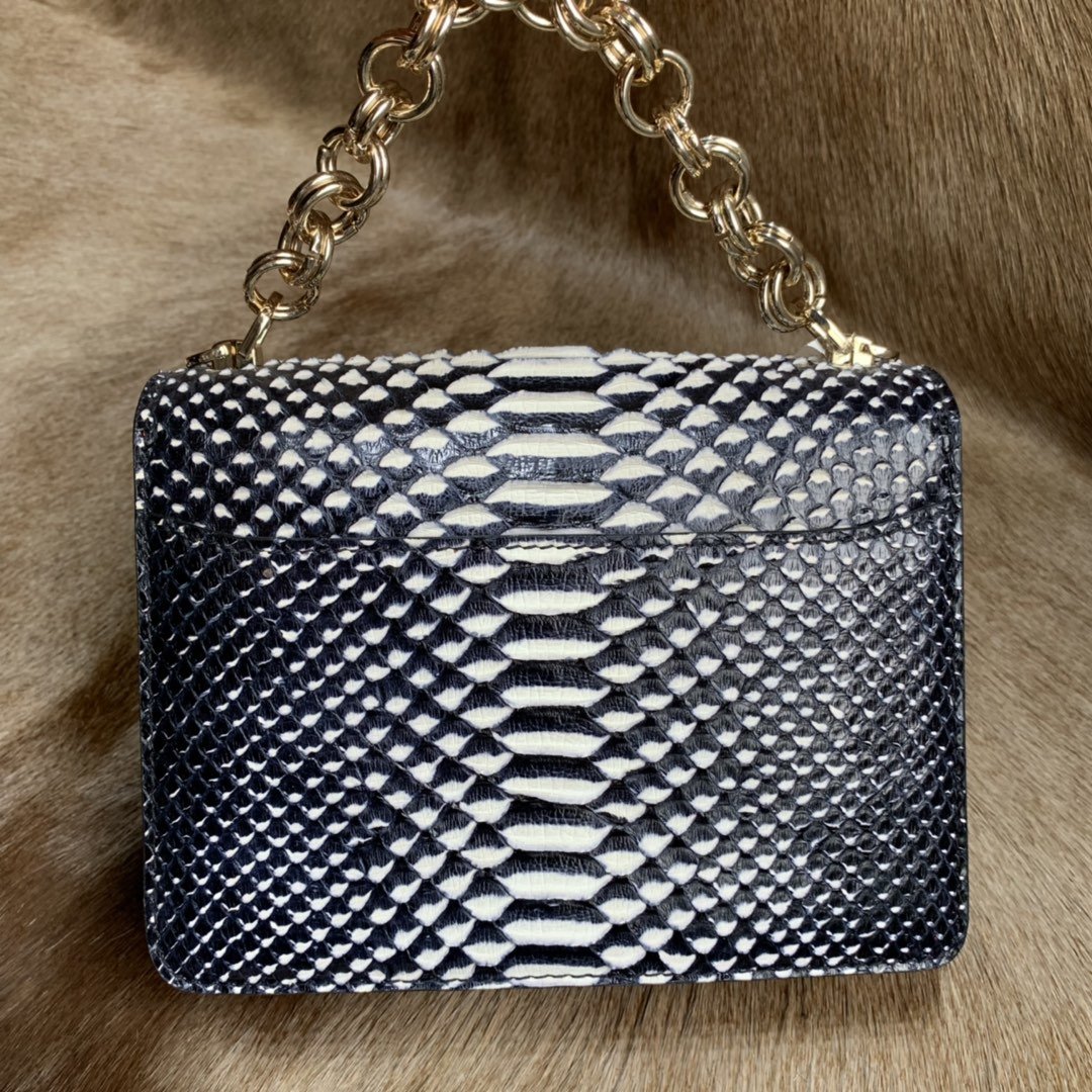 Natural Python Leather Handbag XFBPB12056 image 4
