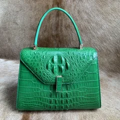 Crocodile Leather Stylish Buckle Handle Bags XFCAB12065 image 5