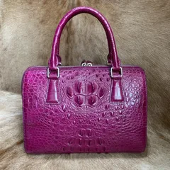 Crocodile Leather Pillow Bags Barrel Handbag XFCAB12067 image 5